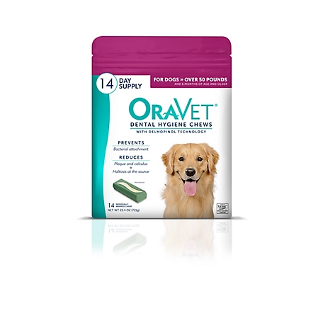 OraVet Dental Chews Dog Treats, Large, 14 ct.