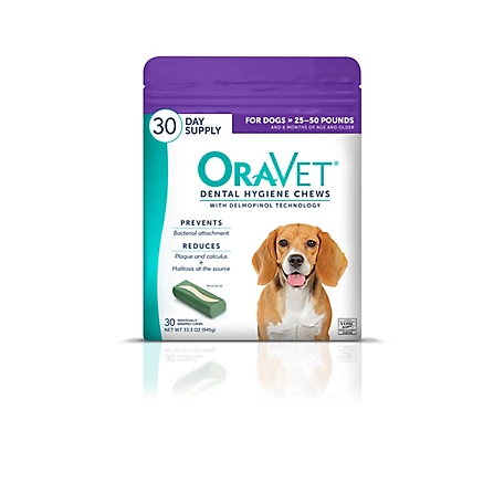 OraVet Dental Chews Dog Treats, Medium, 30 ct.