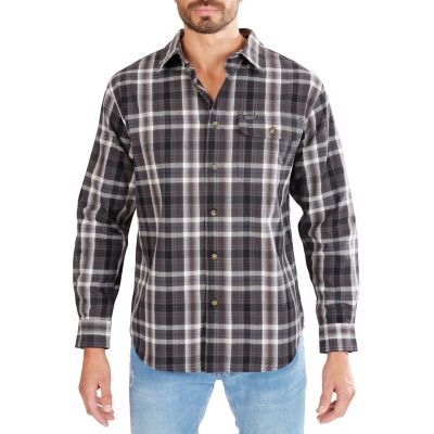 Smith's Workwear Long-Sleeve Plaid 1-Pocket Flannel Button-Up Shirt