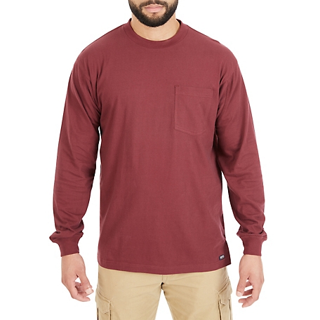 Smith's Workwear Men's Long-Sleeve Extended Tail Pocket T-Shirt