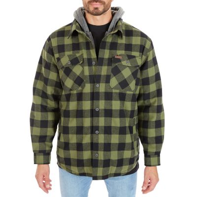 Smith's Workwear Men's Sherpa-Lined Hooded Flannel Shirt Jacket