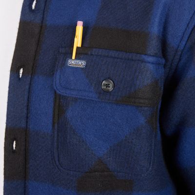 Image showing  Men's Sherpa-Lined Plaid Microfleece Work Shirt Jacket