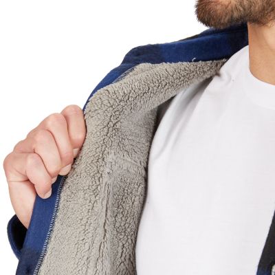 Image showing  Men's Sherpa-Lined Plaid Microfleece Work Shirt Jacket