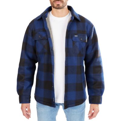 Image showing  Men's Sherpa-Lined Plaid Microfleece Work Shirt Jacket