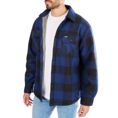 Image showing  Men's Sherpa-Lined Plaid Microfleece Work Shirt Jacket