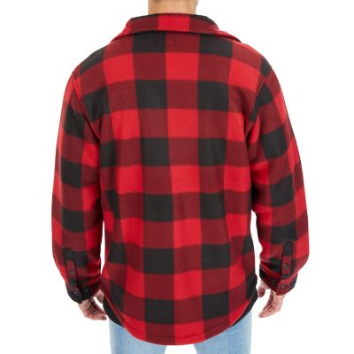 Image showing  Men's Sherpa-Lined Plaid Microfleece Work Shirt Jacket