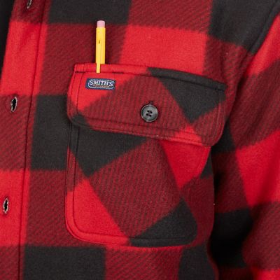 Image showing  Men's Sherpa-Lined Plaid Microfleece Work Shirt Jacket