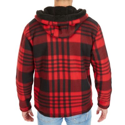 Image showing  Butter Sherpa-Lined Plaid Polar Fleece Full-Zip Hooded Jacket