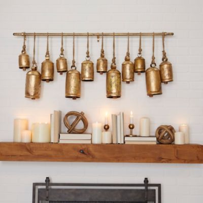 Harper & Willow Metal Bohemian Decorative Hanging Bells, Bronze