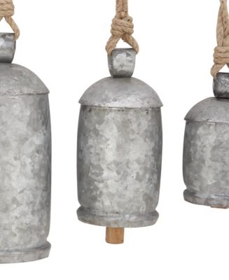Image showing  Metal Rustic Abstract Decorative Cow Bells, Gray, 3 pc.