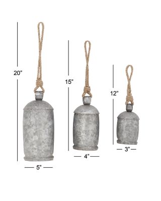 Image showing  Metal Rustic Abstract Decorative Cow Bells, Gray, 3 pc.