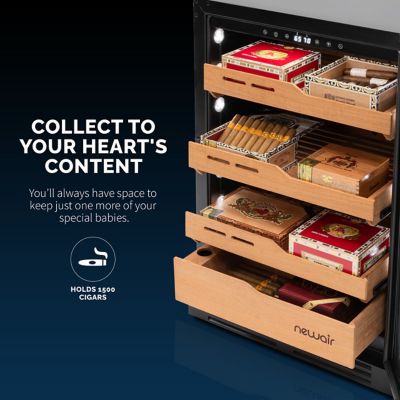 Image showing 13 th NewAir 1,500 ct. Electric Cigar Humidor with Built-In Humidification System and Opti-Temp Heating and Cooling Function