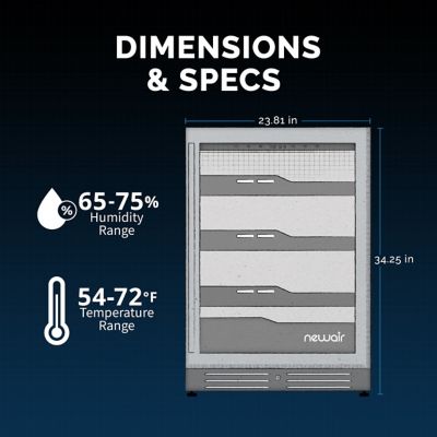 Image showing 15 th NewAir 1,500 ct. Electric Cigar Humidor with Built-In Humidification System and Opti-Temp Heating and Cooling Function