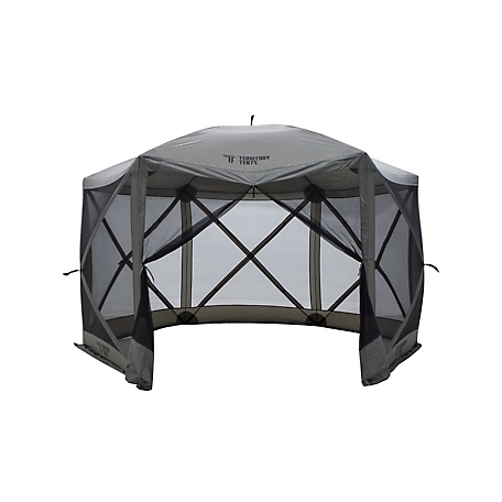 Territory Tents Easy Pop Up 6 sided screen tent, Slate Grey, ST8101SL