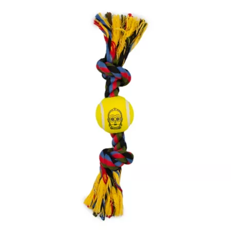 Star Wars C-3PO Face Dog Toy Loop Rope Tennis Ball Dog Rope & Tug Toys