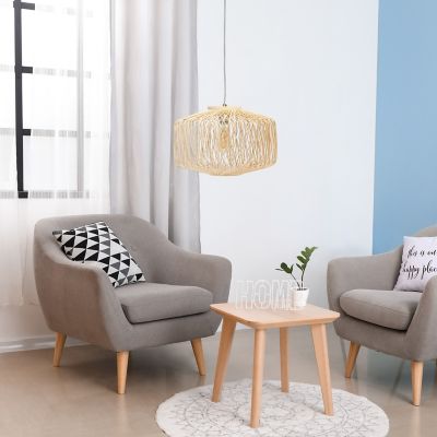 Lalia Home 1-Light Circular Rattan Pendant Light