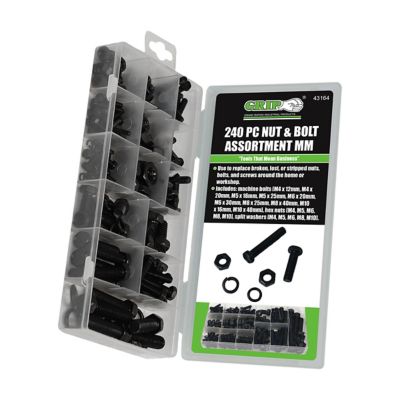 Grip-On 240 pc. Assorted Metric Nut and Bolt Kit