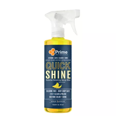 Prime Solutions 16 oz Quick Shine Spray for Professional Exterior Detailing High Gloss Finish Body Shop Safe Clean and Shiny Protectants