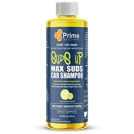 Prime Solutions Suds Up Exterior Car Wash, Foam Cannon Soap, Deep Cleans  without Stripping Wax, Road Grime Remover, High Foaming Concentrate Shampoo