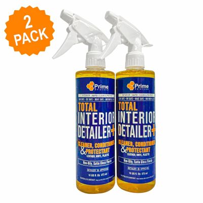 Prime Solutions 16 oz. Total Interior Detailer+ Car Cleaner, Conditioner and Protectant for Leather, Vinyl and Plastic, 2-Pack
