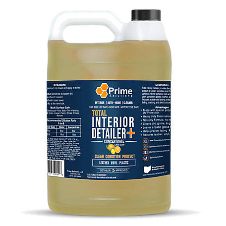 Prime Solutions 1 gal. Total Interior Detailer+ Car Cleaner, Conditioner and Protectant for Leather, Vinyl and Plastic