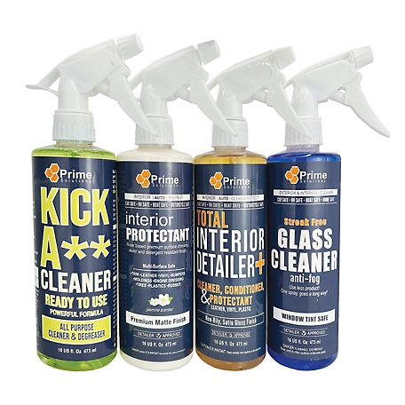 Prime Solutions 4 ct. Bottle Auto Interior Cleaning Kit, Conditioning and Restoring