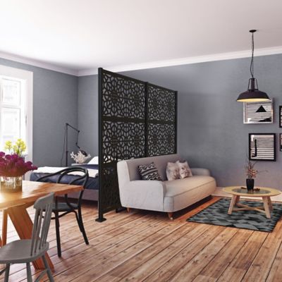 Image showing  4 ft. x 6 ft. Aluminum Decorative Screen Panel Frame Kit, Matte Black