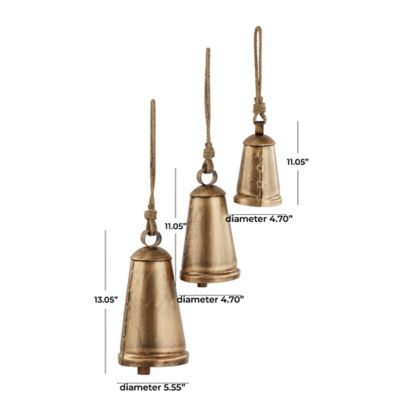 Image showing  Metal Bohemian Decorative Cow Bells, Bronze, 3 pc.