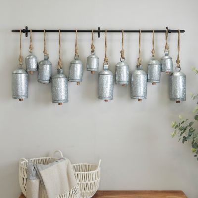 Harper & Willow Metal Bohemian Decorative Hanging Bells, Silver