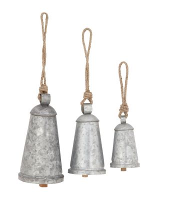 Image showing  Metal Bohemian Decorative Cow Bells, Gray, 3 pc.