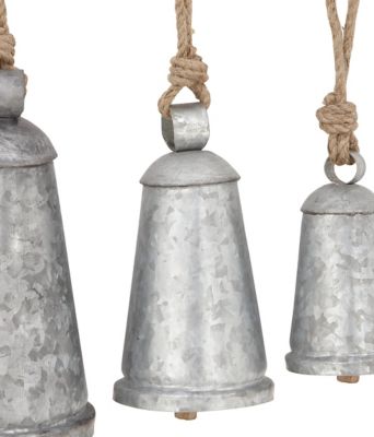 Image showing  Metal Bohemian Decorative Cow Bells, Gray, 3 pc.