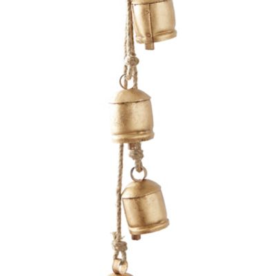 Image showing  Metal Bohemian Decorative Cow Bell, 4 in. x 30 in., Gold