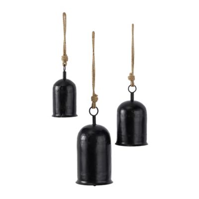 Image showing  Metal Bohemian Decorative Hanging Bells, Black, 3 pc.