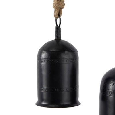 Image showing  Metal Bohemian Decorative Hanging Bells, Black, 3 pc.