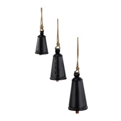 Image showing  Metal Bohemian Decorative Cow Bells, Black, 3 pc.