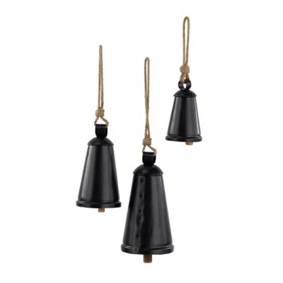Image showing  Metal Bohemian Decorative Cow Bells, Black, 3 pc.