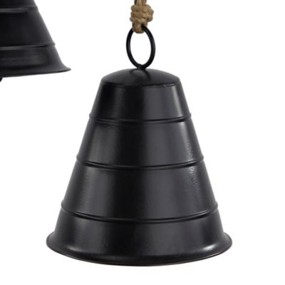 Image showing  Metal Bohemian Decorative Cow Bell, Black, 10 in., 9 in., 8 in., 3 pc.