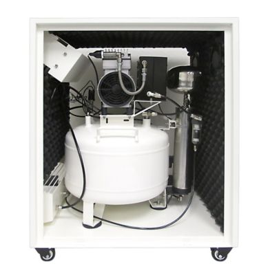 Image showing  1 HP 8 gal. Ultra Quiet and Oil-Free Air Compressor with Air Dryer in Soundproof Cabinet