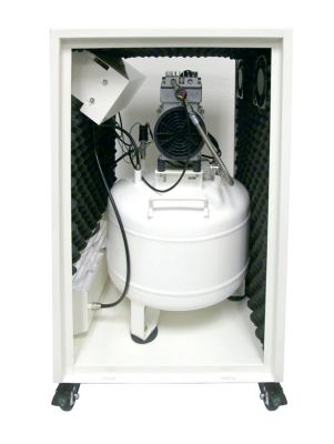 Image showing  1 HP 8 gal. Single Stage Ultra Quiet and Oil-Free Air Compressor in Soundproof Cabinet