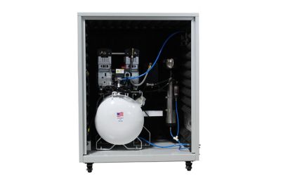 Image showing  2 HP 10 gal. Single-Stage Ultra Quiet and Oil-Free Air Compressor with Air Dryer in Soundproof Cabinet