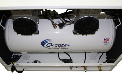 Image showing  2 HP 20 gal. Ultra Quiet and Oil-Free Air Compressor with Auto Drain in Soundproof Cabinet, 125 PSI