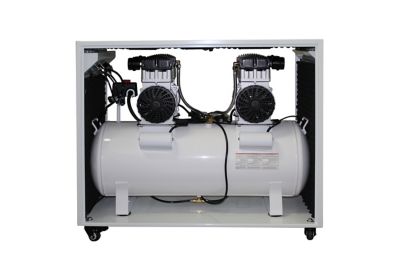 Image showing  2 HP 20 gal. Ultra Quiet and Oil-Free Air Compressor with Auto Drain in Soundproof Cabinet, 125 PSI