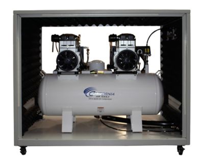 Image showing  4 HP 20 gal. Ultra Quiet and Oil-Free Air Compressor with 98% Air Dryer in Cabinet