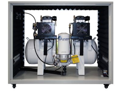 Image showing  4 HP 20 gal. Ultra Quiet and Oil-Free Air Compressor with 98% Air Dryer in Cabinet