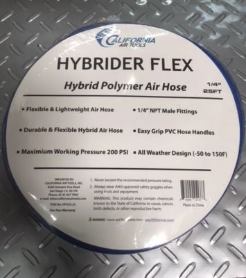Image showing  1/4 in. x 25 ft. Hybrider Flex Hybrid Air Hose with Quick Connect Air Fittings, 200 PSI