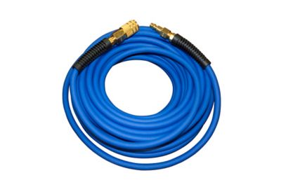 Image showing 6 th California Air Tools 1/4 in. x 25 ft. Hybrider Flex Hybrid Air Hose with Quick Connect Air Fittings, 200 PSI