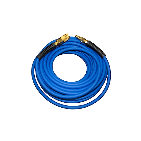 California Air Tools 1/4 in. x 50 ft. Hybrider Flex Hybrid Air Hose with Industrial Quick Connect Air Fittings