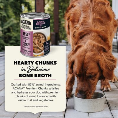 Image showing  All Life Stages Premium Chunks Lamb Recipe in Bone Broth Wet Dog Food, 12.8 oz.