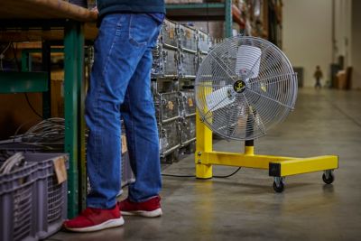 Image showing  20 in. Industrial Air Circulator with 1-1/2 in. Pipe Thread Adapter, Yellow