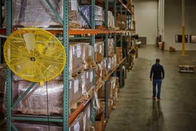 Image showing  24 in. Industrial Air Circulator with 1-1/2 in. Pipe Thread Adapter, Yellow